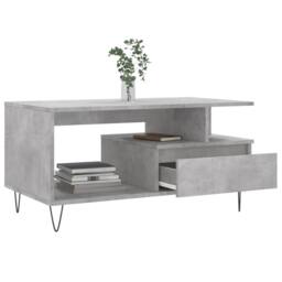 Berkfield Home Modern Coffee Table Concrete Grey 90x49x45 cm Engineered Wood - Size: 90 x 49 x 45 cm - thumbnail 4