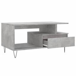 Berkfield Home Modern Coffee Table Concrete Grey 90x49x45 cm Engineered Wood - Size: 90 x 49 x 45 cm - thumbnail 6