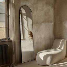 OHS Arched Freestanding Mirror Framed Full Length Living Room Bedroom in Black - thumbnail 3