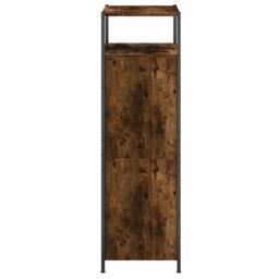 Berkfield Home Shoe Cabinet Smoked Oak 60x34x112 Engineered Wood in Brown - thumbnail 6