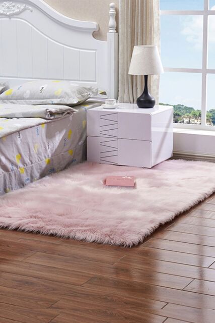 Living and Home Retangular Super Soft Shaggy Area Rug Pink - Size: 60 cm x 120 cm - image 1
