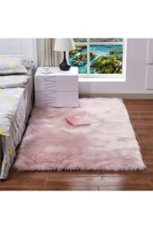 Living and Home Retangular Super Soft Shaggy Area Rug Pink - Size: 60 cm x 120 cm - thumbnail 2