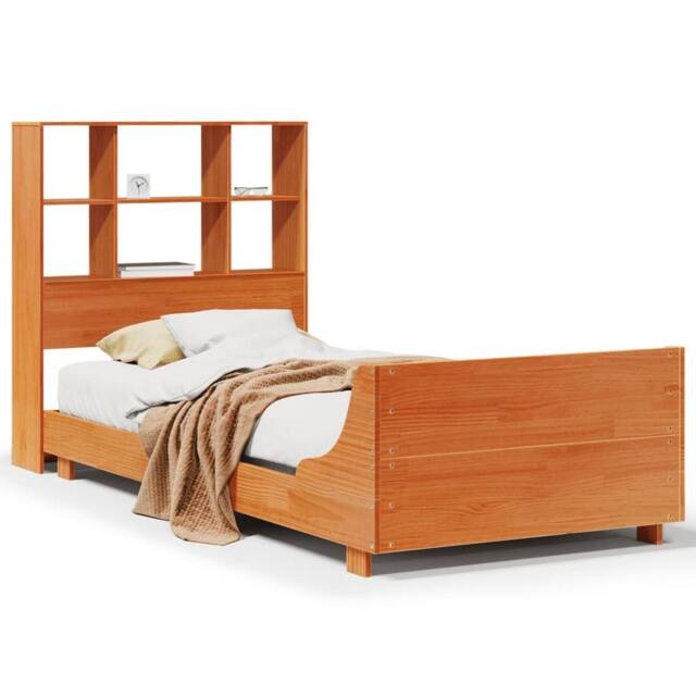 Berkfield Home Bed Frame without Mattress Wax Brown 100x200 cm Solid Wood Pine - image 1