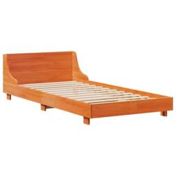 Berkfield Home Bed Frame without Mattress Wax Brown 100x200 cm Solid Wood Pine - thumbnail 5