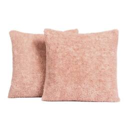OHS 2 Pack Teddy Marl Soft Fleece Cushion Covers - 45 x 45cm in Pink - Size: 45 cm x 45 cm - thumbnail 5