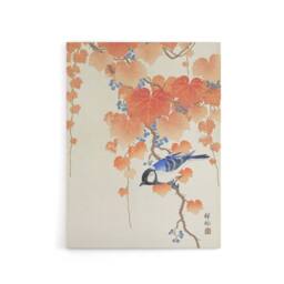 "Artery8 Great Tit On Paulownia Branch Canvas Wall Art Print Ohara Koson in Orange - Size: W18"" x H24""" - thumbnail 1