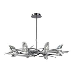 Netlighting Eclipse Telescopic 8 Light G9 Polished Chrome in Silver - thumbnail 1