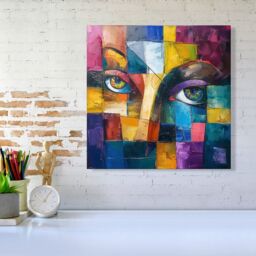 Warren Reed - Designer Fragmented Vision: Eyes Of The Soul Canvas - Size: w10 inch x h10 inch - thumbnail 1