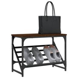 Berkfield Home Shoe Rack Brown Oak 60x30x45 cm Engineered Wood - Size: 60 x 30 x 45 cm - thumbnail 3
