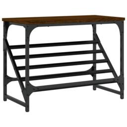 Berkfield Home Shoe Rack Brown Oak 60x30x45 cm Engineered Wood - Size: 60 x 30 x 45 cm - thumbnail 1