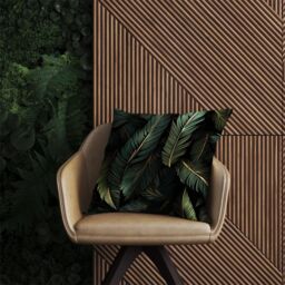 Warren Reed - Designer Green & Gold Leaves Outdoor Cushion - Size: 45 cm x 45 cm - thumbnail 2