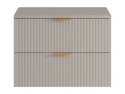Vente-unique Striped Floating Vanity Unit With Shelf - Beige - W80 Cm - ZEVARA - thumbnail 3