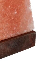 Orsina Nepal Obelisk Salt Lamp, Hand-Carved Himalayan Rock Salt With Natural Glow, Wooden Base Enhances Rustic in Orange - thumbnail 6