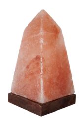 Orsina Nepal Obelisk Salt Lamp, Hand-Carved Himalayan Rock Salt With Natural Glow, Wooden Base Enhances Rustic in Orange - thumbnail 3