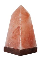 Orsina Nepal Obelisk Salt Lamp, Hand-Carved Himalayan Rock Salt With Natural Glow, Wooden Base Enhances Rustic in Orange - thumbnail 2