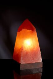 Orsina Nepal Obelisk Salt Lamp, Hand-Carved Himalayan Rock Salt With Natural Glow, Wooden Base Enhances Rustic in Orange - thumbnail 4