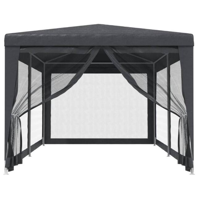 Berkfield Home Party Tent with 6 Mesh Sidewalls Anthracite 3x6 m HDPE in Charcoal - image 1