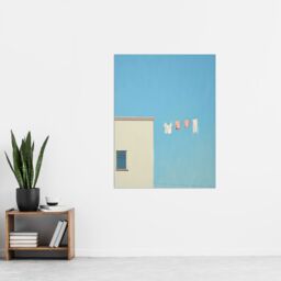 Artery8 Wall Art Print Laundry Line On Blue By Amy Denver Minimalist Soft Pastel Utility Room Minimalism Simple Modern Artwork Poster - thumbnail 4