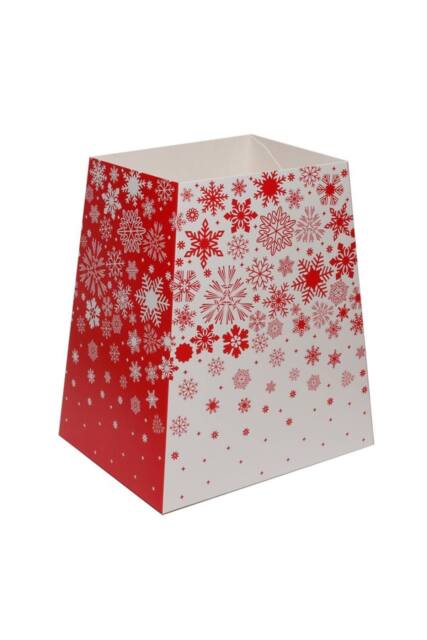 KDMD Red & White Snowflakes Gift Box 19 x 12 x 9cm 12 Pack - Size: 19 x 12 x 9 cm - image 1