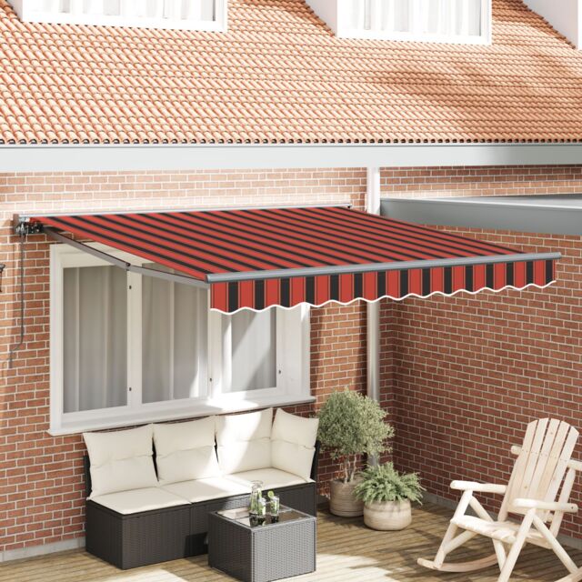 Berkfield Home Retractable Awning Manual Orange & Brown 300x250 cm - image 1
