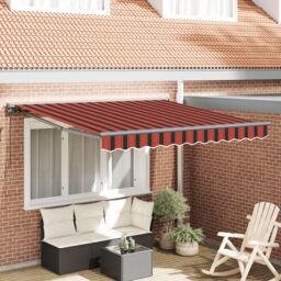 Berkfield Home Retractable Awning Manual Orange & Brown 300x250 cm - thumbnail 1