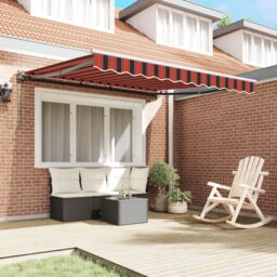 Berkfield Home Retractable Awning Manual Orange & Brown 300x250 cm - thumbnail 3
