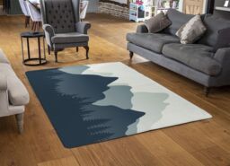 Benjamin Tate Design Mountain Landscape Illustration Designer Rug in Natural - Size: Large - thumbnail 2