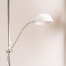 ValueLights Orion Metal Father Son Upright & Side Adjustable Floor Lamp in White - thumbnail 5