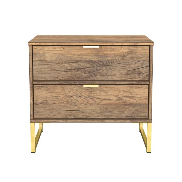 Ready Assembled 2 U Tamworth 2 Drawer Bedside Cabinet (Ready Assembled) in Dark Brown - image 1