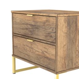 Ready Assembled 2 U Tamworth 2 Drawer Bedside Cabinet (Ready Assembled) in Dark Brown - thumbnail 4