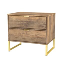 Ready Assembled 2 U Tamworth 2 Drawer Bedside Cabinet (Ready Assembled) in Dark Brown - thumbnail 3