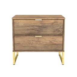 Ready Assembled 2 U Tamworth 2 Drawer Bedside Cabinet (Ready Assembled) in Dark Brown - thumbnail 1
