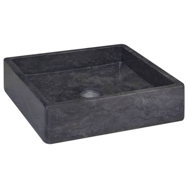 Berkfield Home Sink Black 40x40x10 cm Marble - Size: 40 x 40 x 10 cm - image 1
