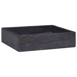 Berkfield Home Sink Black 40x40x10 cm Marble - Size: 40 x 40 x 10 cm - thumbnail 2