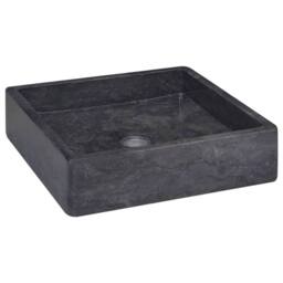 Berkfield Home Sink Black 40x40x10 cm Marble - Size: 40 x 40 x 10 cm