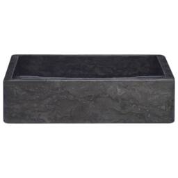 Berkfield Home Sink Black 40x40x10 cm Marble - Size: 40 x 40 x 10 cm - thumbnail 3
