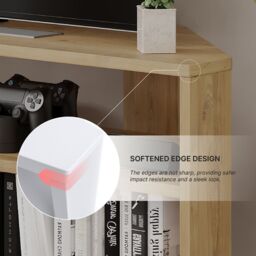Decortie Thales' Corner TV Unit Modern Multimedia Centre 110cm in Natural - Size: 1 Pack - thumbnail 3