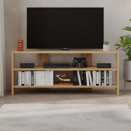 Decortie Thales' Corner TV Unit Modern Multimedia Centre 110cm in Natural - Size: 1 Pack - thumbnail 5