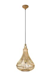 Eglo Amsfield Natural Rattan 1 Light Ceiling Pendant in Light Brown