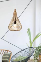 Eglo Amsfield Natural Rattan 1 Light Ceiling Pendant in Light Brown - thumbnail 2