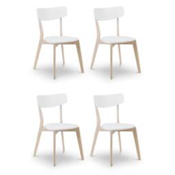 Cheshire Portland Premium White & Oak Dining Chairs - Set of 4