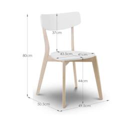 Cheshire Portland Premium White & Oak Dining Chairs - Set of 4 - thumbnail 3