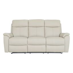 Aspire Kingsmere 3 Seater Power Recliner Sofa in Real Leather in Light Grey - thumbnail 4