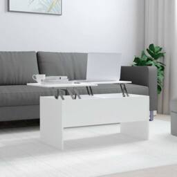 Berkfield Home Modern Coffee Table White 102x50.5x46.5 cm Engineered Wood - thumbnail 2