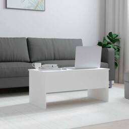 Berkfield Home Modern Coffee Table White 102x50.5x46.5 cm Engineered Wood - thumbnail 1