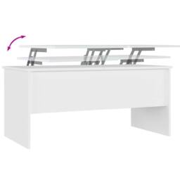 Berkfield Home Modern Coffee Table White 102x50.5x46.5 cm Engineered Wood - thumbnail 8