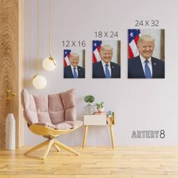 "Artery8 Portrait Donald Trump US President Canvas Wall Art Print - Size: W18"" x H24""" - thumbnail 4