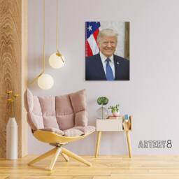 "Artery8 Portrait Donald Trump US President Canvas Wall Art Print - Size: W18"" x H24""" - thumbnail 3