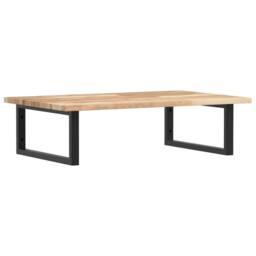 Berkfield Home Basin Shelf Wall Mounted Steel & Solid Wood Acacia in Brown - thumbnail 1