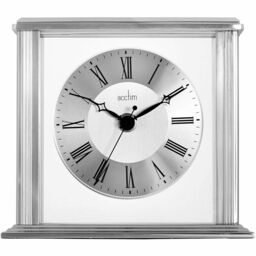 Acctim Hamilton Mantel Clock Quartz Brushed Metal & Glass Floating Effect Energy Efficient in Silver - thumbnail 1